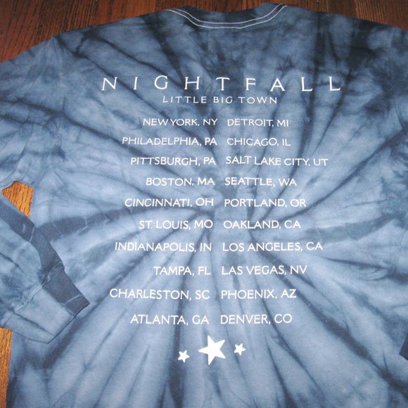 Little Big Town Tie Dye Long Sleeve Tee Shirt Sz Medium 100% Cotton Made Mexico - Picture 4 of 6